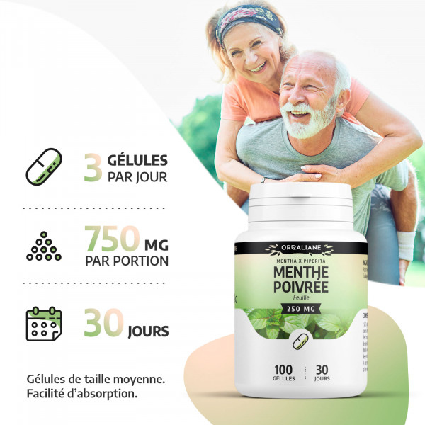 Menthe Poivrée - 250 mg - 200 gélules