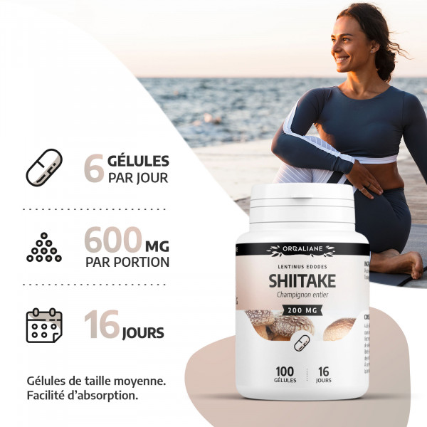 Shiitake - 200 mg - 100 gélules