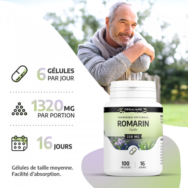 Romarin - 200 gélules à 220 mg