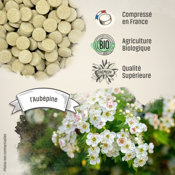 Aubépine Bio - 400 mg - 200 comprimés - Herbes & Plantes