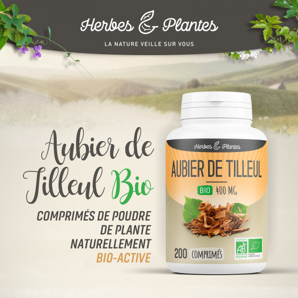 Aubier de Tilleul Bio - 400 mg - 200 comprimés - Herbes & Plantes