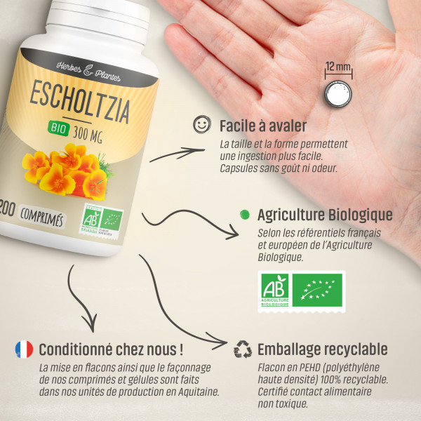 Escholtzia Bio - 300 mg - 200 comprimés - H&P