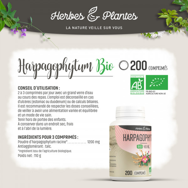 Harpagophytum Bio - 400 mg - 200 comprimés - H&P
