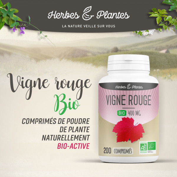 Vigne Rouge Bio - 400 mg - 200 comprimés - H&P