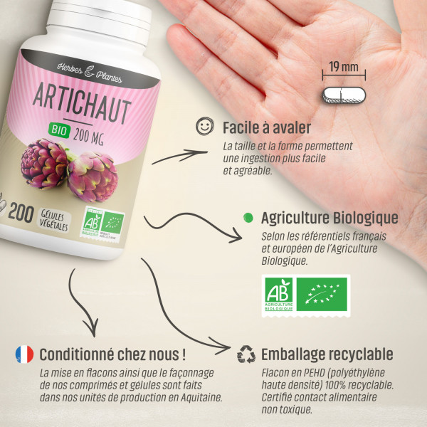 Artichaut Bio - 200 mg - Gélules végétales