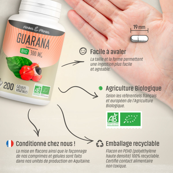 Guarana Bio - 300 mg - Gélules végétales