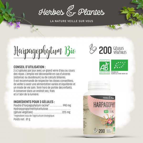 Harpagophytum Bio - 330 mg - Gélules végétales