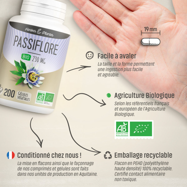 Passiflore Bio - 230 mg - Gélules végétales