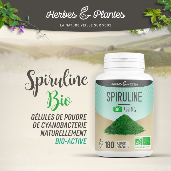 Spiruline Bio - 400 mg - 180 gélules végétales