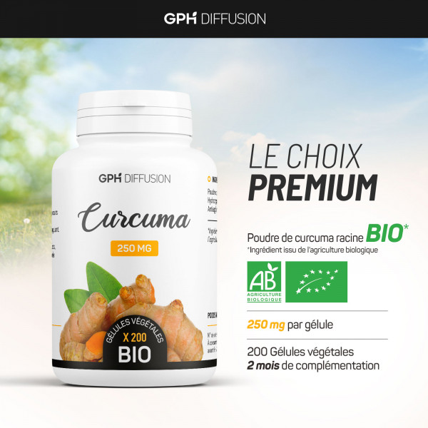 Curcuma biologique 250 mg - Gélules végétales