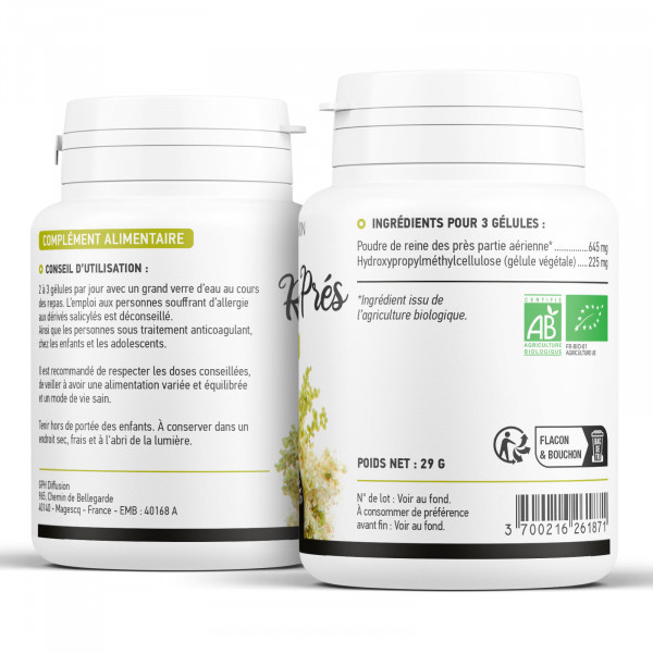 Reine des Prés Bio - 215 mg - 200 gélules végétales