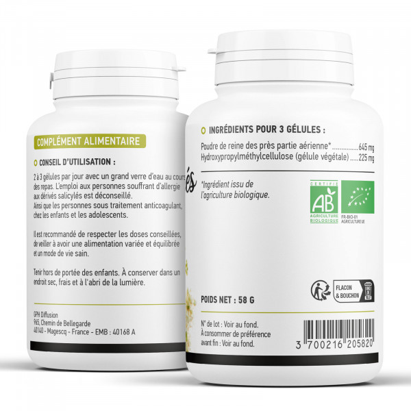 Reine des Prés Bio - 215 mg - 200 gélules végétales