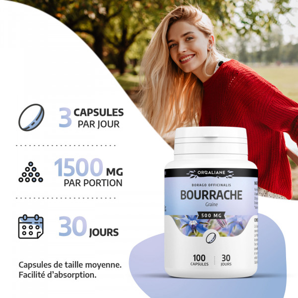 Bourrache 500 mg - capsules