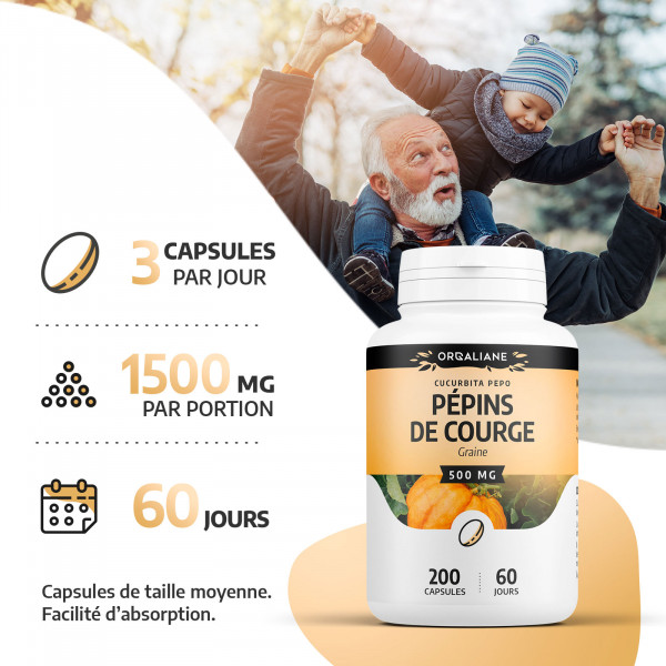 Huile de Pépins de Courge - 200 capsules