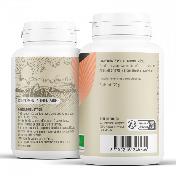 Guarana Bio - 400 mg - 200 comprimés - H&P