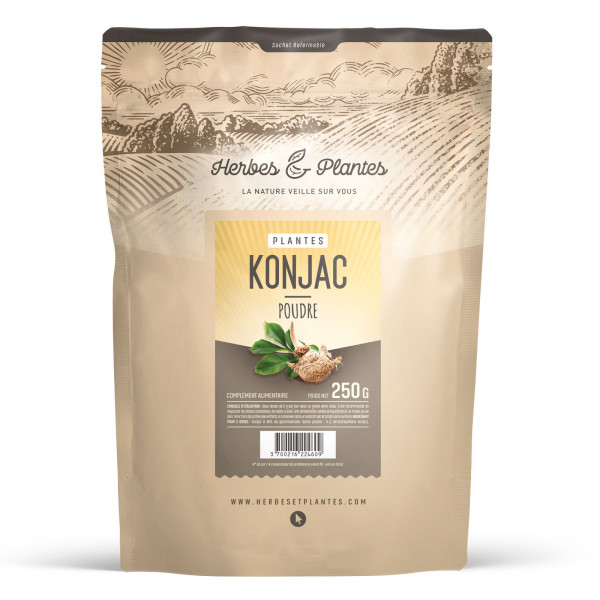 Konjac 500 grammes de poudre - à 80 % glucomannane