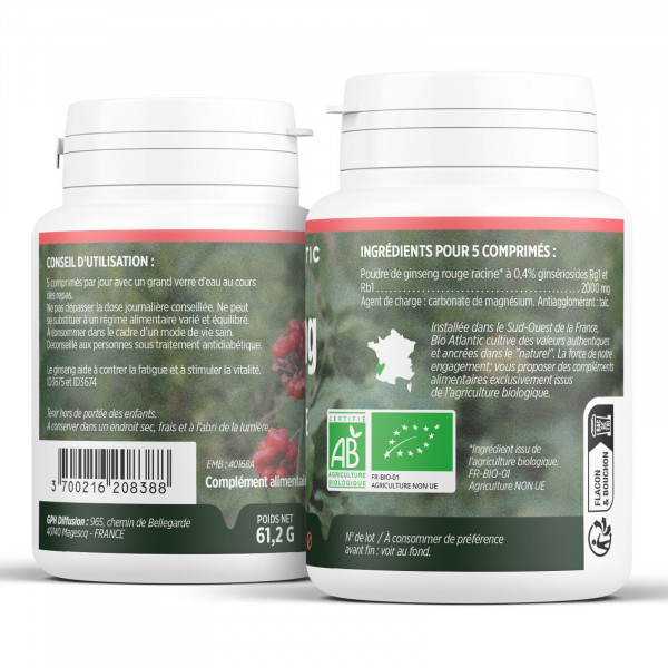 Ginseng Rouge Bio - 400mg 200 comprimés