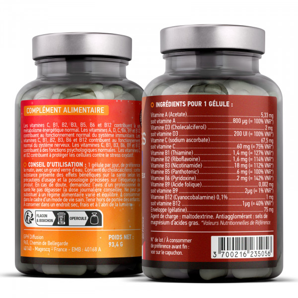 Multivitamines A + D3 + C + Groupe B