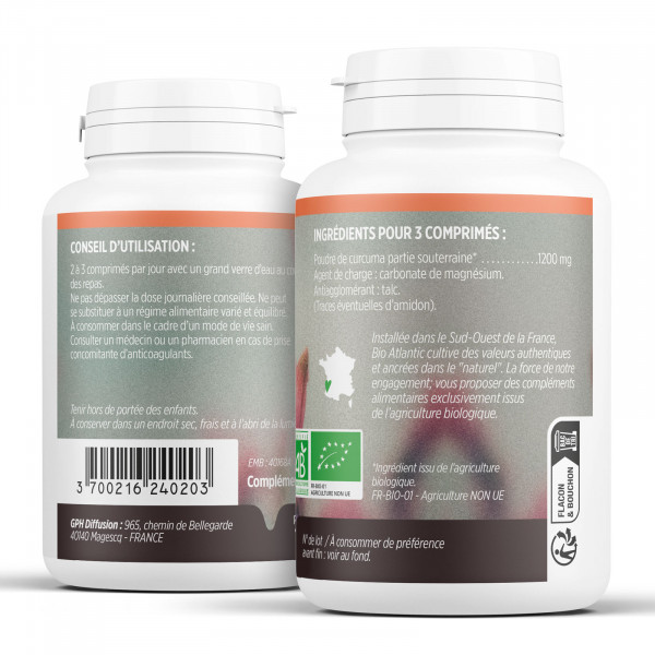 Curcuma Bio 400mg - 200 Comprimés