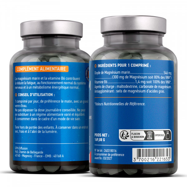 Magnésium Marin + Vitamine B6 - 548 mg - 200 comprimés