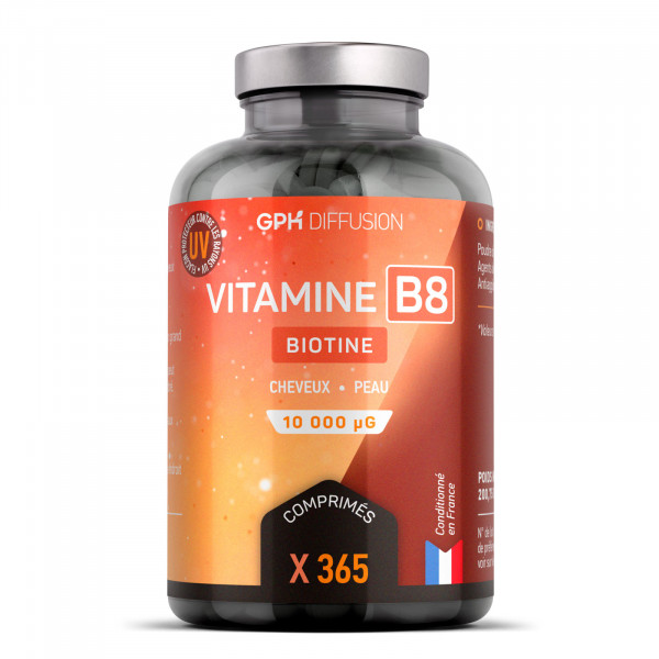 Vitamine B8 Biotine 10 000 µg 365 comprimés