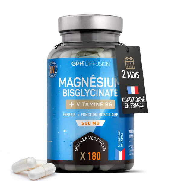 Magnésium Bisglycinate + Vitamine B6 - 500 mg