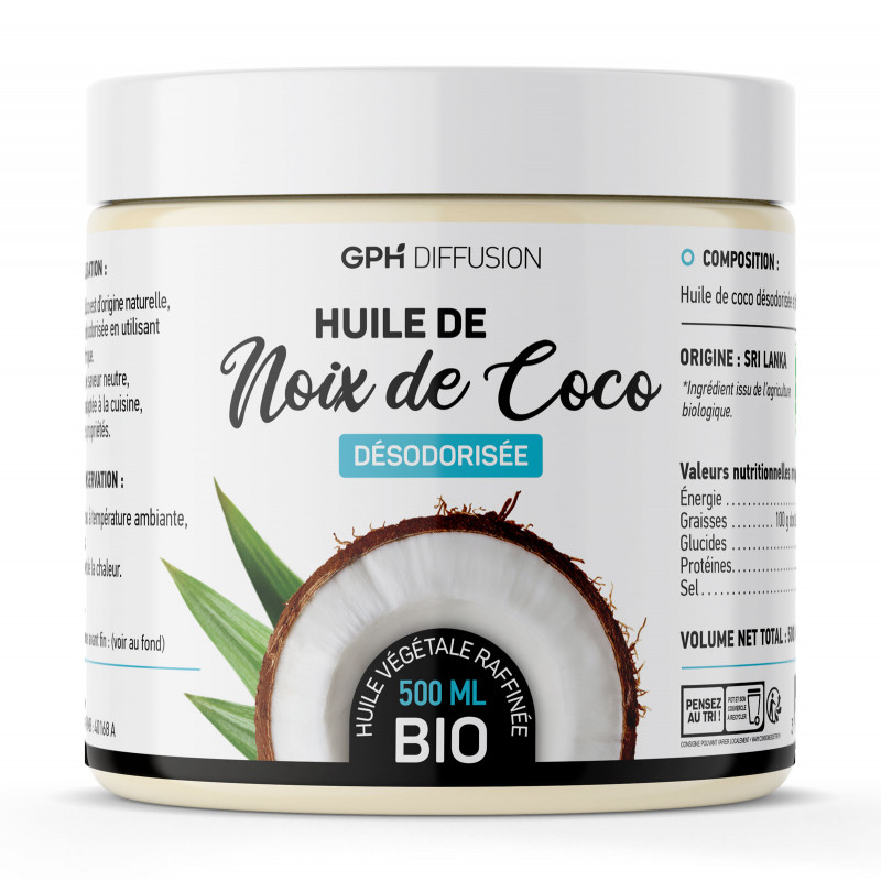 Huile de Coco Bio Désodorisée - 500ml