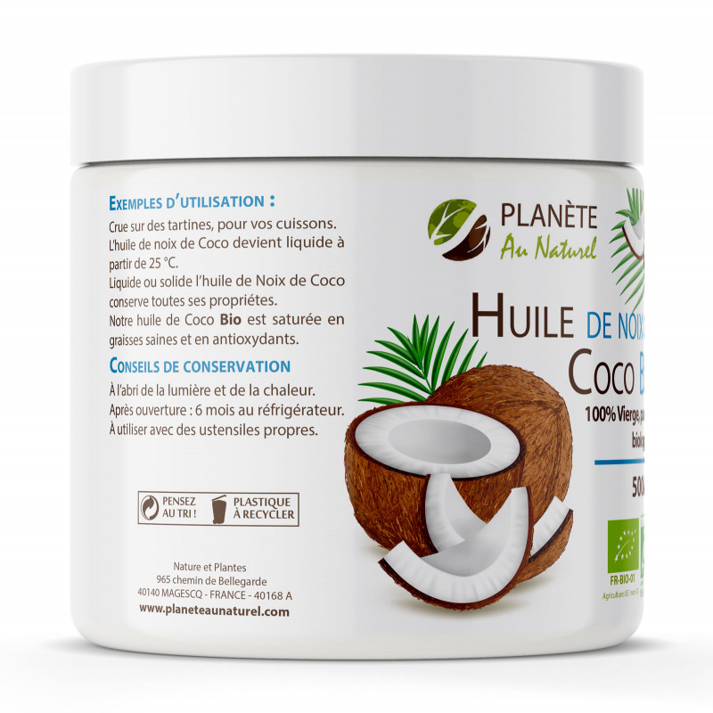 Huile de noix de coco - Huile de beauté pour les cheveux et la peau - 50 ml  Huile de coco bio