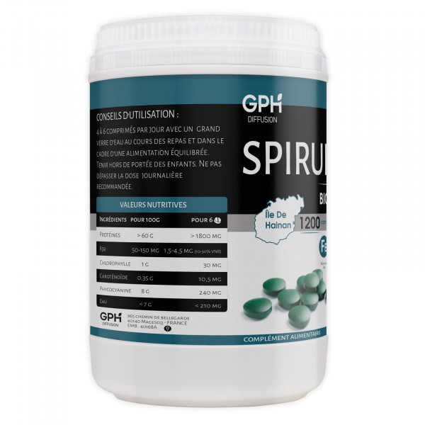 Spiruline Bio - 500 mg - 1200 comprimés