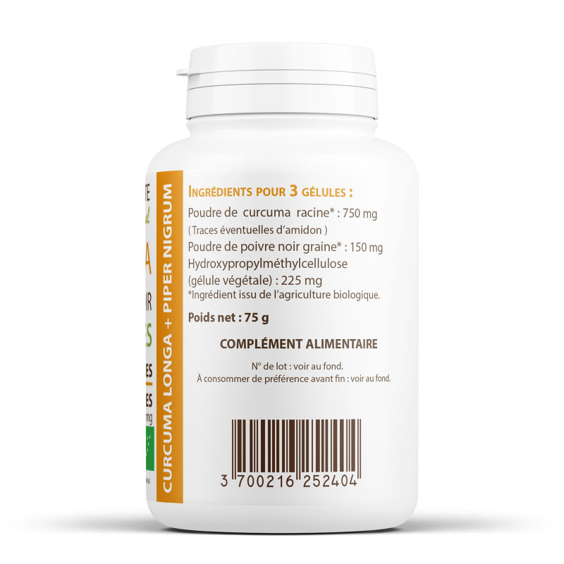 Curcuma Bio avec Poivre Noir et Gingembre - Puissant Antioxydant et  Anti-inflammatoire avec Curcumine et Pipérine 100% Végétal - 120 Gélules  Nutridix