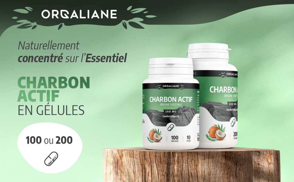 Charbon végétal activé éco-responsable 200 gélules - Nutri Naturel
